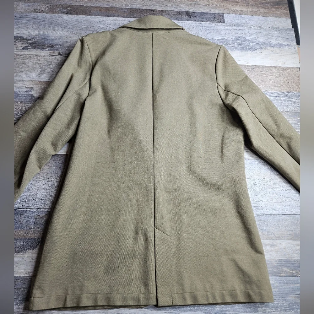 Garnet Hill Relaxed Knit Bkazer Olive Green Women's Size 10 - Picture 8 of 12